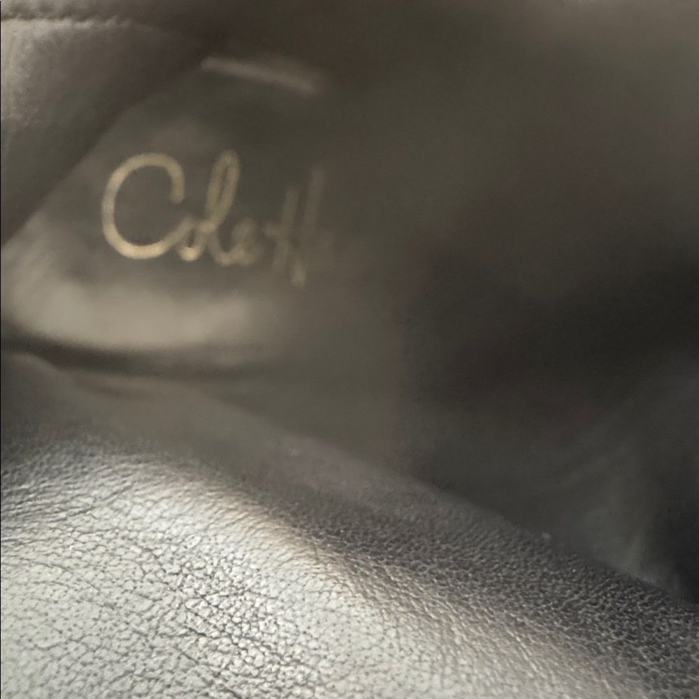 COLE HAAN Black Leather Knee-High Riding Boots Sleek Minimalist Casual Size 5.5 - Picture 6 of 12